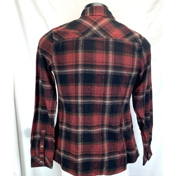Legendary Whitetails Women’s Size Medium Plaid Flannel Shirt Red/Black Flip Cuff - Picture 7 of 14